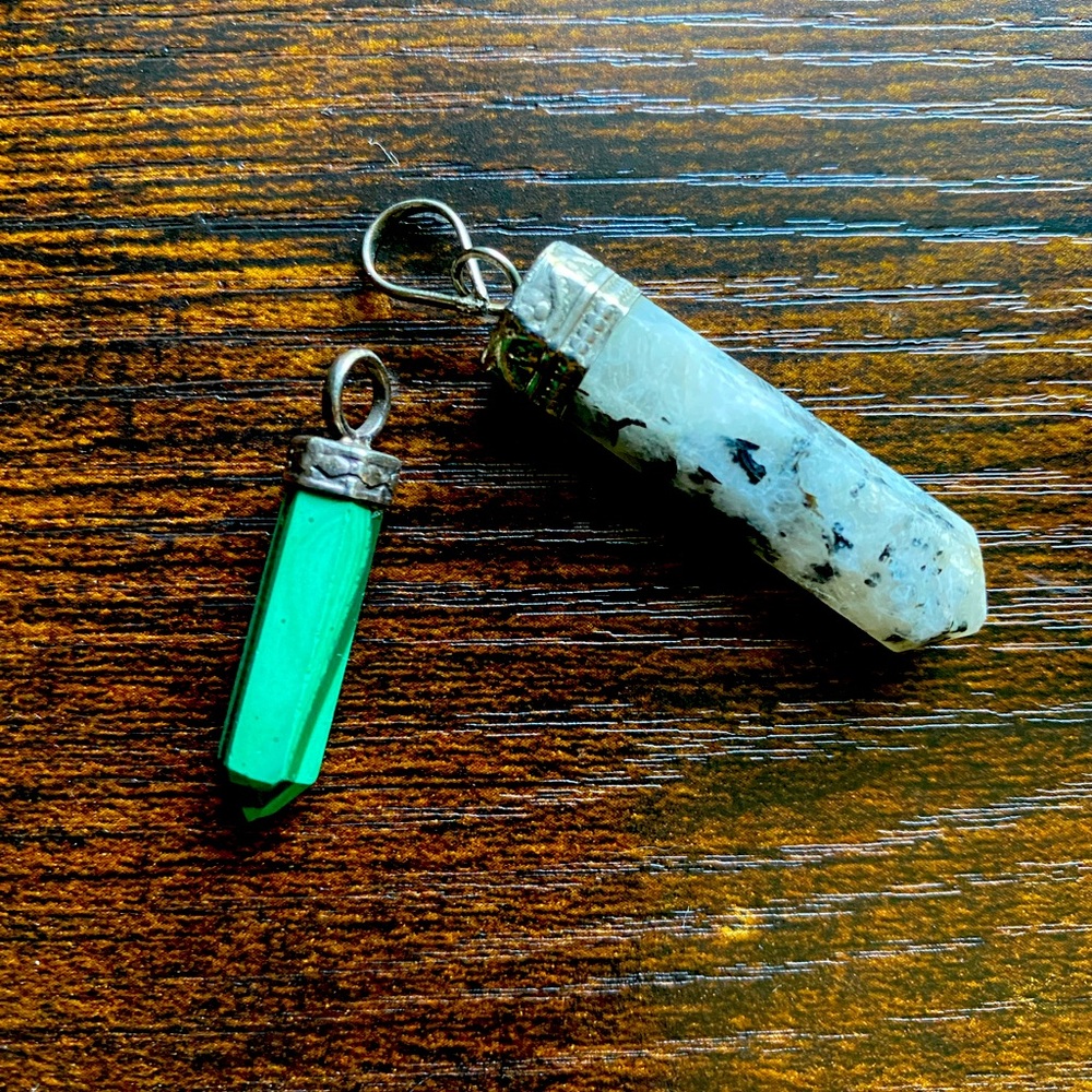 Transformation and change gemstone bundle (malachite and Dalmatian jasper)